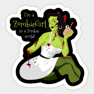 I'm a Zombie Girl Halloween costume T-Shirt Tee Gift Sticker